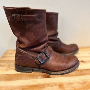 Women’s brown leather Frye Veronica slouchy boots 8.5